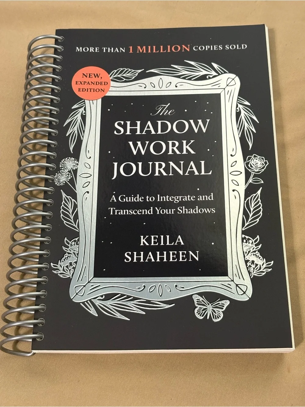 The Shadow Work Journal by Keila Shaheen - Black & White Spiral Journal